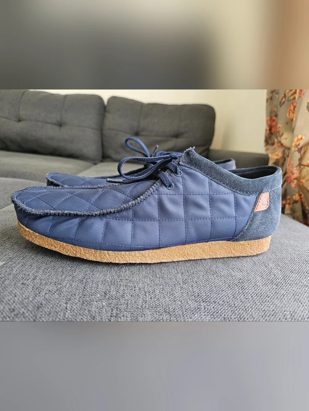 Clarks Men's Navy Quilted Casual Shoe